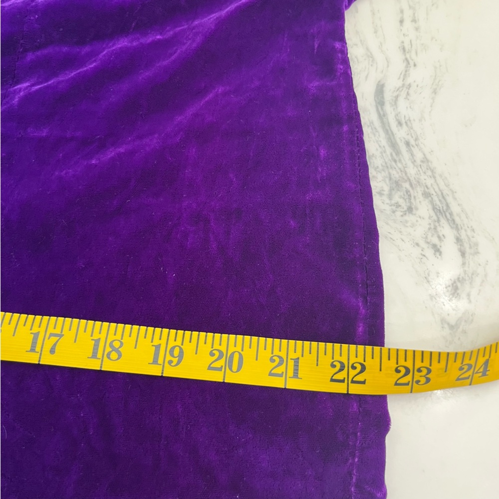 VINTAGE Purple Crushed Velvet Velour Scallop Women's PLUS Formal Holiday Dress - Picture 8 of 11